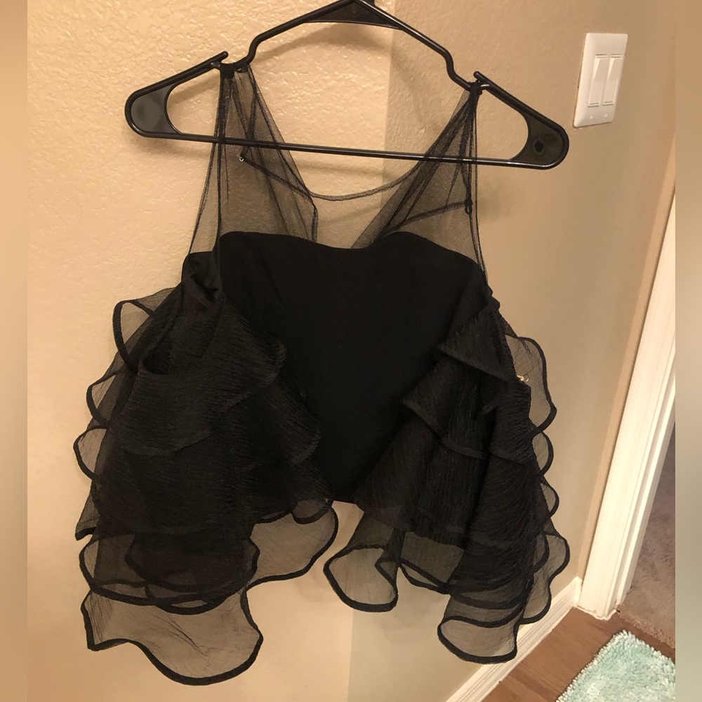 L'ATISTE Chic Black Mesh Top